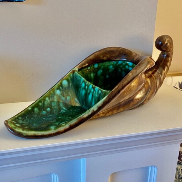 MCM Vintage Large Ceramic Cornucopia Horn - Picture 1 of 14